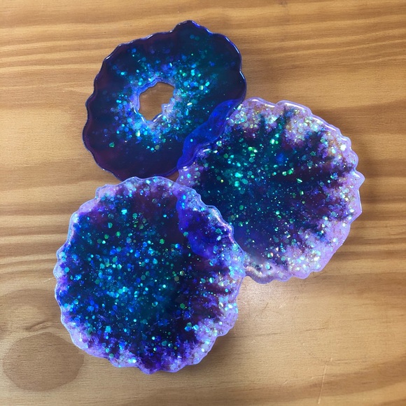 2/$70 Handcrafted Geode Resin Coaster Set